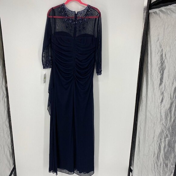 NWOT Alex Evenings Women's Long A-Line Sweetheart Neck Rhinestone Beaded Size 12 - Picture 8 of 10